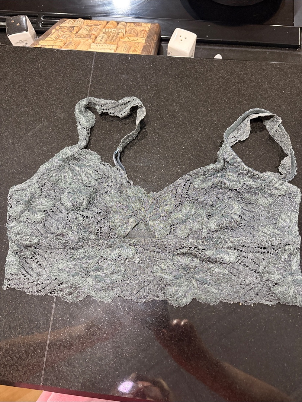Aerie Lace Bralette — Dark Gray